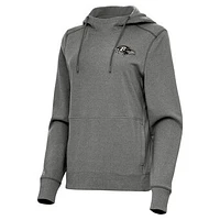 Women's Antigua Heather Baltimore Ravens Justice Pullover Hoodie