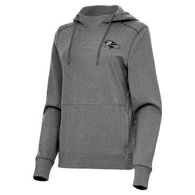 Women's Antigua Heather Baltimore Ravens Justice Pullover Hoodie