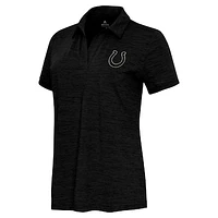 Women's Antigua  Heather Black Indianapolis Colts Layout V-Neck Polo