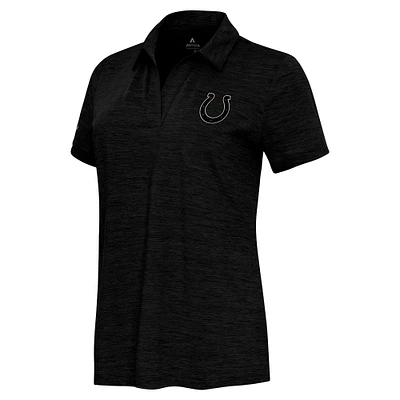 Women's Antigua  Heather Black Indianapolis Colts Layout V-Neck Polo