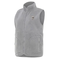 Women's Antigua  Gray Minnesota Vikings Nostalgic Full-Zip Vest