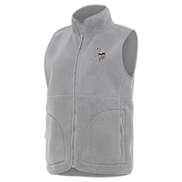 Women's Antigua  Gray Minnesota Vikings Nostalgic Full-Zip Vest