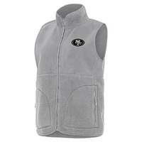 Women's Antigua  Gray San Francisco 49ers Nostalgic Full-Zip Vest