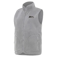 Women's Antigua  Gray Seattle Seahawks Nostalgic Full-Zip Vest
