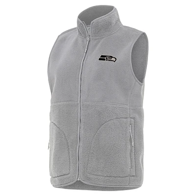 Women's Antigua  Gray Seattle Seahawks Nostalgic Full-Zip Vest