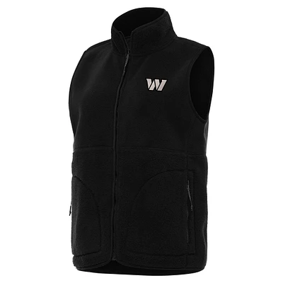Women's Antigua  Black Washington Commanders Nostalgic Full-Zip Vest