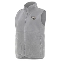 Women's Antigua  Gray Jacksonville Jaguars Nostalgic Full-Zip Vest