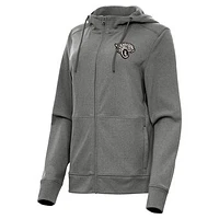Women's Antigua Heather Jacksonville Jaguars Seeker Full-Zip Hoodie Jacket