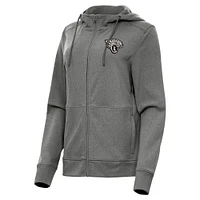 Women's Antigua Heather Jacksonville Jaguars Seeker Full-Zip Hoodie Jacket