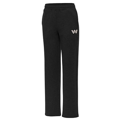 Women's Antigua Black Washington Commanders  Brushed Carbon Victory Sweatpants