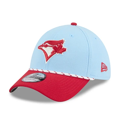 Men's New Era Light Blue/Red Toronto Blue Jays 2025 Canada Day 39THIRTY Flex Hat