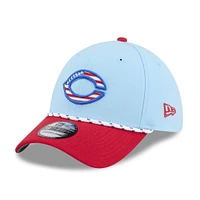 Men's New Era Light Blue/Red Cincinnati Reds 2025 Fourth of July 39THIRTY Flex Hat