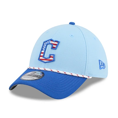 Men's New Era Light Blue/Blue Cleveland Guardians 2025 Fourth of July 39THIRTY Flex Hat
