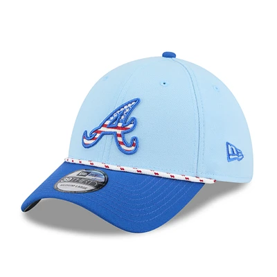Men's New Era Light Blue/Blue Atlanta Braves 2025 Fourth of July 39THIRTY Flex Hat