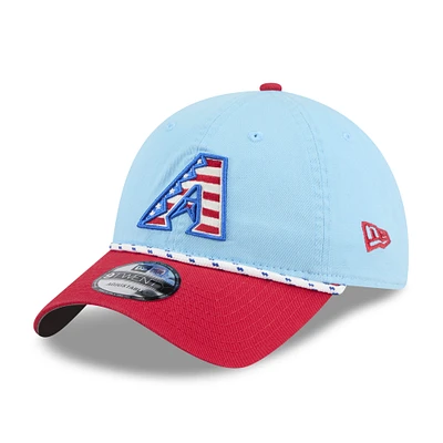 Men's New Era Light Blue/Red Arizona Diamondbacks 2025 Fourth of July 9TWENTY Adjustable Hat