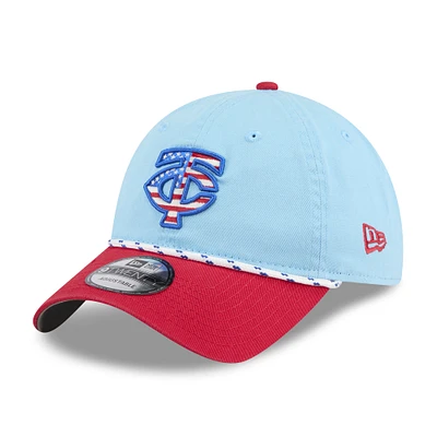 Men's New Era Light Blue/Red Minnesota Twins 2025 Fourth of July 9TWENTY Adjustable Hat