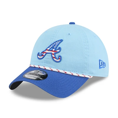 Men's New Era Light Blue/Blue Atlanta Braves 2025 Fourth of July 9TWENTY Adjustable Hat