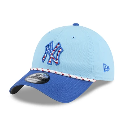 Men's New Era Light Blue/Blue New York Yankees 2025 Fourth of July 9TWENTY Adjustable Hat