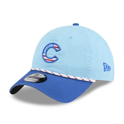 Men's New Era Light Blue/Royal Chicago Cubs 2025 Fourth of July 9TWENTY Adjustable Hat