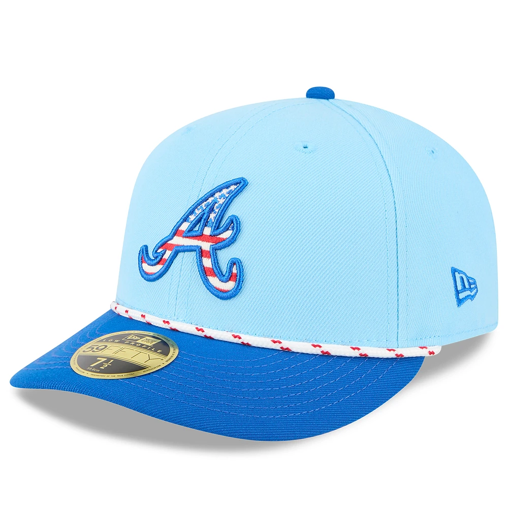 Men's New Era Light Blue/Blue Atlanta Braves 2025 Fourth of July Low Profile 59FIFTY Fitted Hat