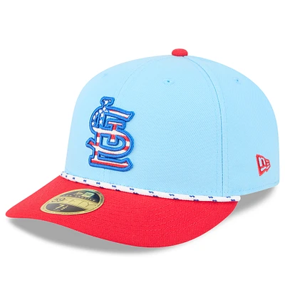 Men's New Era Light Blue/Red St. Louis Cardinals 2025 Fourth of July Low Profile 59FIFTY Fitted Hat