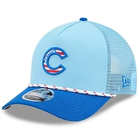 Men's New Era Light Blue/Royal Chicago Cubs 2025 Fourth of July 9FORTY A-Frame M-Crown Adjustable Hat
