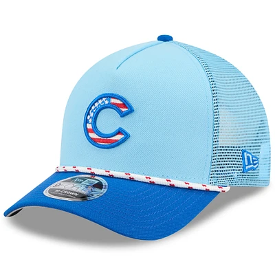 Men's New Era Light Blue/Royal Chicago Cubs 2025 Fourth of July 9FORTY A-Frame M-Crown Adjustable Hat