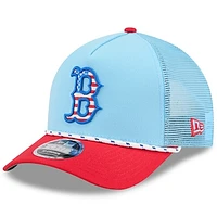 Men's New Era Light Blue/Red Boston Red Sox 2025 Fourth of July 9FORTY A-Frame M-Crown Adjustable Hat