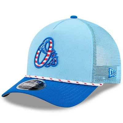 Men's New Era Light Blue/Blue Baltimore Orioles 2025 Fourth of July 9FORTY A-Frame M-Crown Adjustable Hat