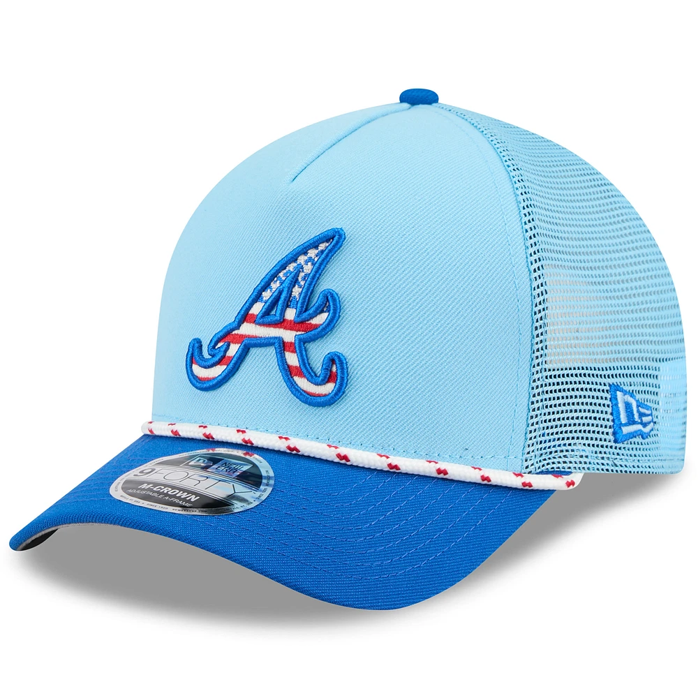 Men's New Era Light Blue/Blue Atlanta Braves 2025 Fourth of July 9FORTY A-Frame M-Crown Adjustable Hat