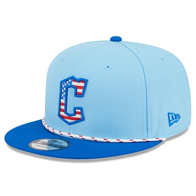 Men's New Era Light Blue/Blue Cleveland Guardians 2025 Fourth of July 9FIFTY Snapback Hat