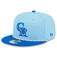 Men's New Era Light Blue/Blue Colorado Rockies 2025 Fourth of July 9FIFTY Snapback Hat