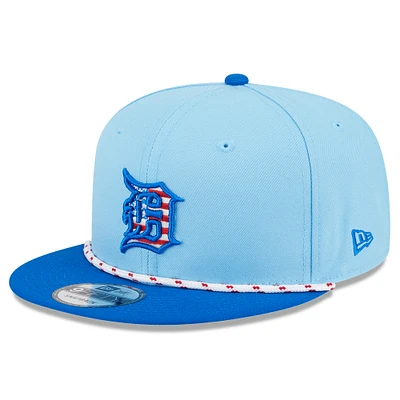 Men's New Era Light Blue/Blue Detroit Tigers 2025 Fourth of July 9FIFTY Snapback Hat