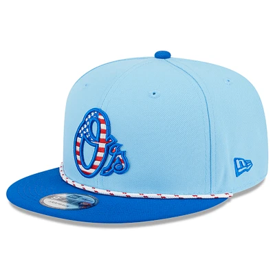 Men's New Era Light Blue/Blue Baltimore Orioles 2025 Fourth of July 9FIFTY Snapback Hat