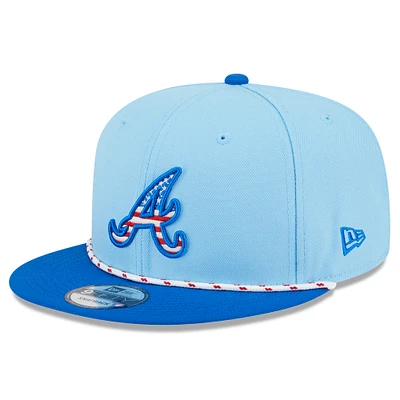 Men's New Era Light Blue/Blue Atlanta Braves 2025 Fourth of July 9FIFTY Snapback Hat