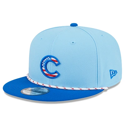 Men's New Era Light Blue/Royal Chicago Cubs 2025 Fourth of July 9FIFTY Snapback Hat