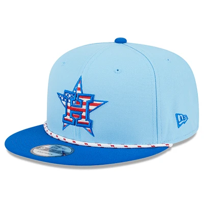 Men's New Era Light Blue/Blue Houston Astros 2025 Fourth of July 9FIFTY Snapback Hat