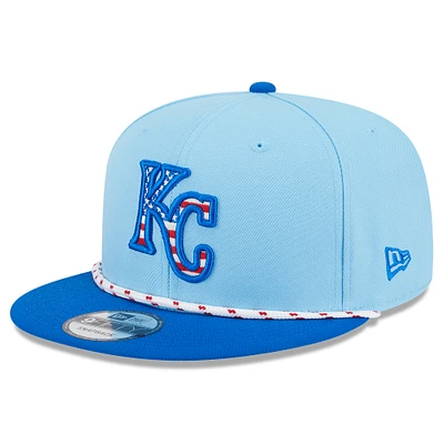 Men's New Era Light Blue/Blue Kansas City Royals 2025 Fourth of July 9FIFTY Snapback Hat