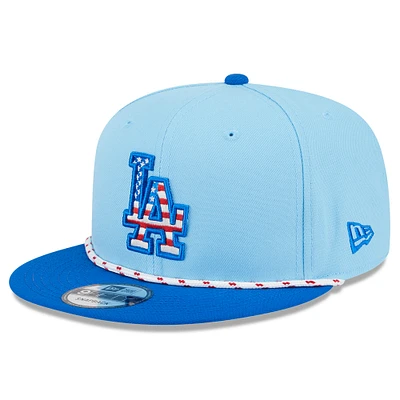 Men's New Era Light Blue/Royal Los Angeles Dodgers 2025 Fourth of July 9FIFTY Snapback Hat