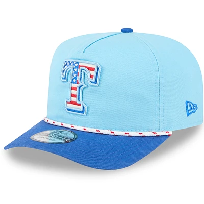 Men's New Era Light Blue/Royal Texas Rangers 2025 Fourth of July Golfer Snapback Hat