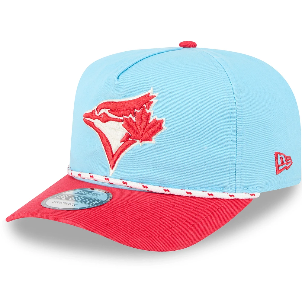 Men's New Era Light Blue/Red Toronto Blue Jays 2025 Canada Day Golfer Snapback Hat