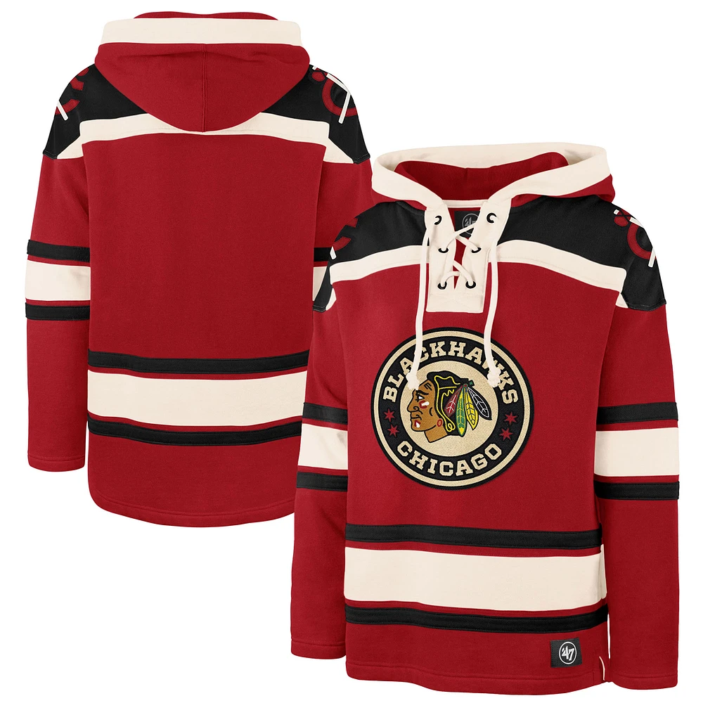 Men's '47  Red Chicago Blackhawks 2025 NHL Winter Classic Superior Lacer Pullover Hoodie