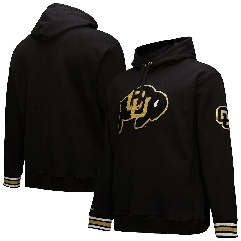 Men's Mitchell & Ness Black Colorado Buffaloes Chainstich Fleece Pullover Hoodie