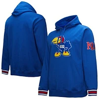 Men's Mitchell & Ness Royal Kansas Jayhawks Chainstich Fleece Pullover Hoodie