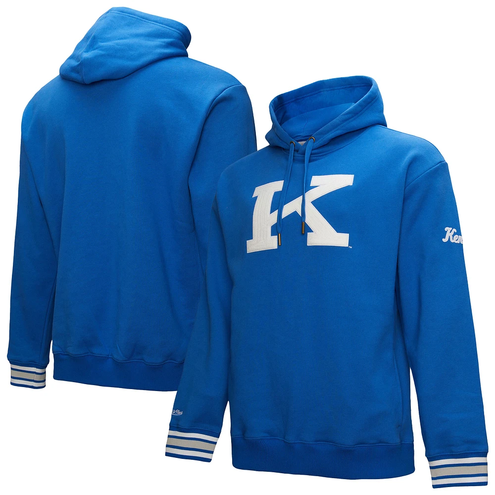 Men's Mitchell & Ness Royal Kentucky Wildcats Chainstich Fleece Pullover Hoodie