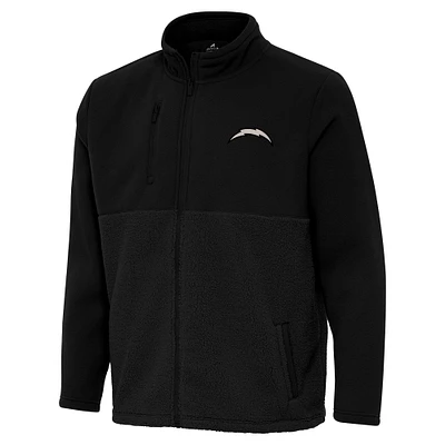 Men's Antigua  Black Los Angeles Chargers Daily Fused Full-Zip Jacket