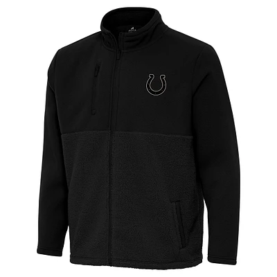 Men's Antigua  Black Indianapolis Colts Daily Fused Full-Zip Jacket