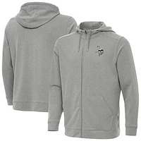 Men's Antigua Heather Minnesota Vikings Effortless Full-Zip Hoodie Jacket