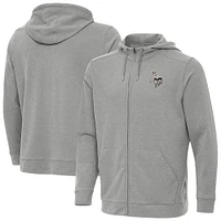 Men's Antigua Heather Minnesota Vikings Effortless Full-Zip Hoodie Jacket