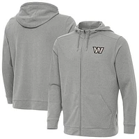 Men's Antigua Heather Washington Commanders Effortless Full-Zip Hoodie Jacket